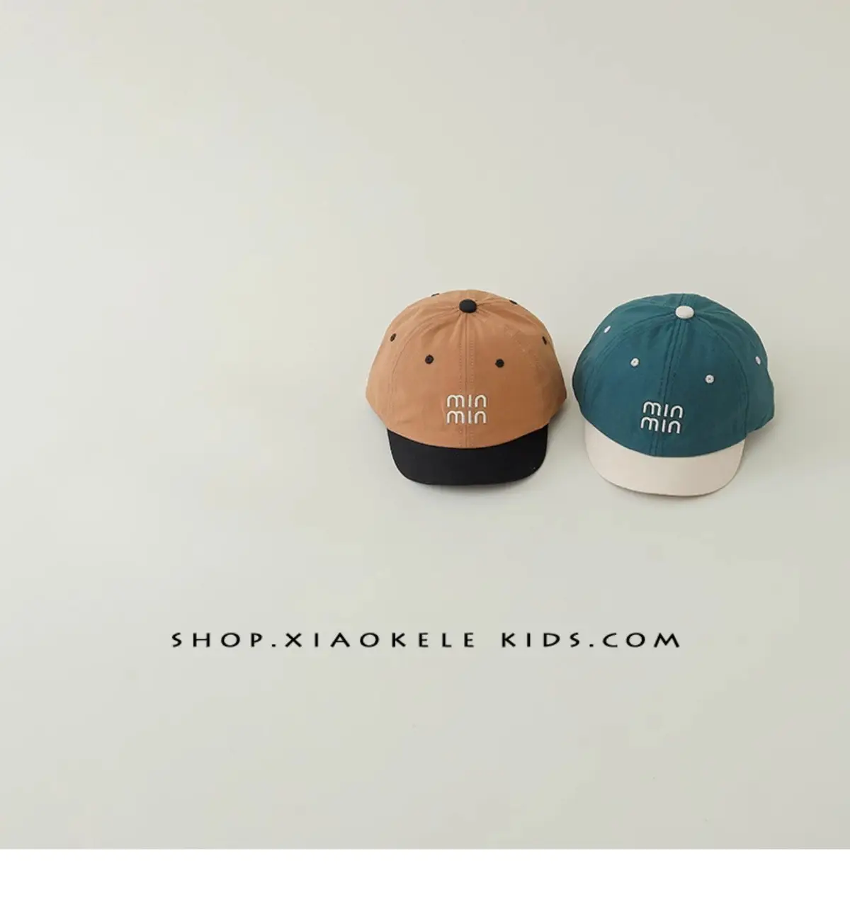 Kids Baseball Caps Black Brown Mini Letter Embroidered β feature 7