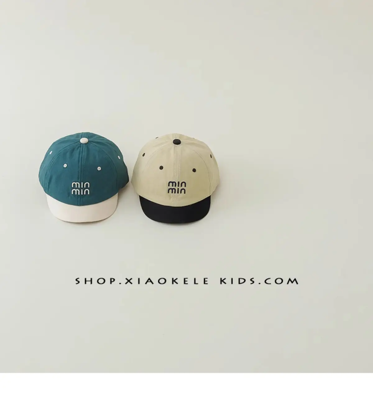 Kids Baseball Caps Black Brown Mini Letter Embroidered β feature 8