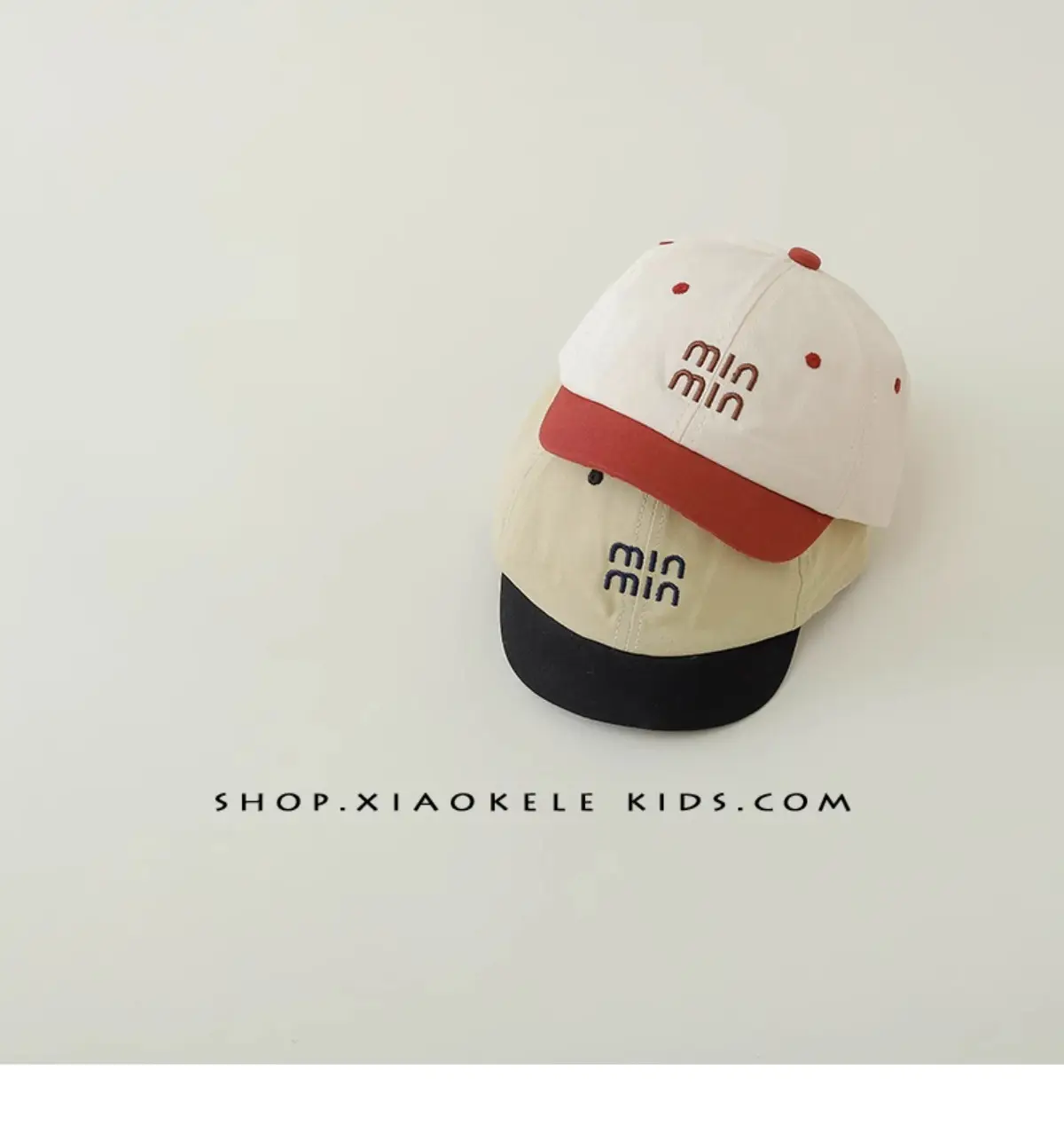 Kids Baseball Caps Black Brown Mini Letter Embroidered β feature 9