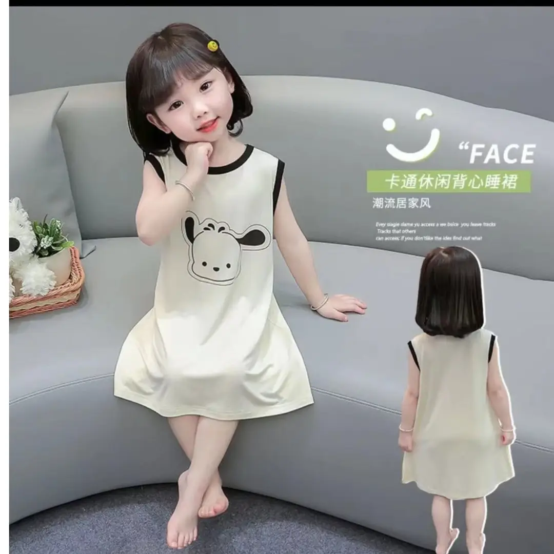 Girls Modal Home Dress Baby dress Girls Summer Princess Dress Girls Sleeveless Vest Nightdress Thin — feature 2