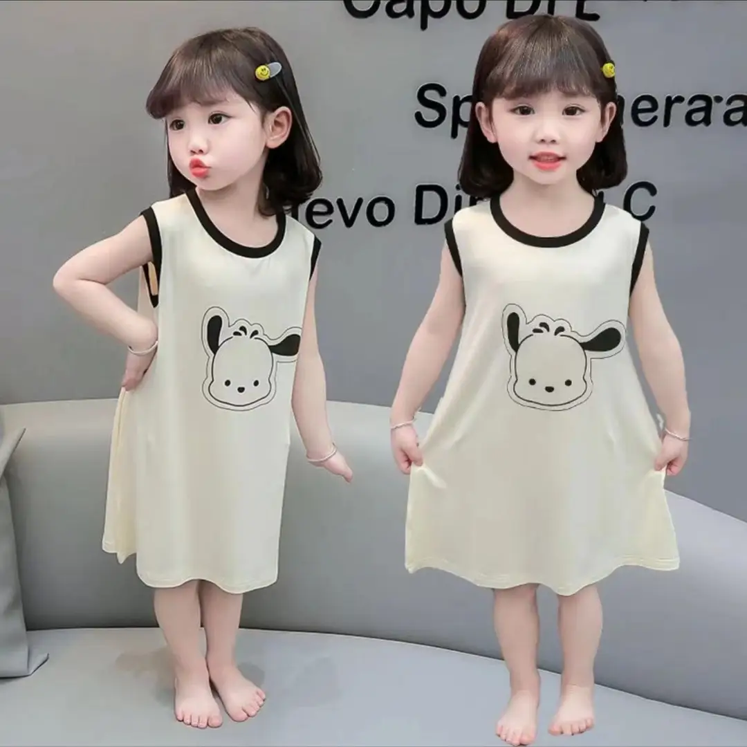 Girls Modal Home Dress Baby dress Girls Summer Princess Dress Girls Sleeveless Vest Nightdress Thin — feature 4