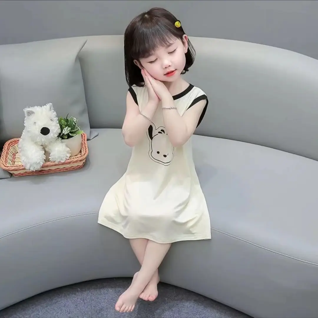 Girls Modal Home Dress Baby dress Girls Summer Princess Dress Girls Sleeveless Vest Nightdress Thin — feature 6