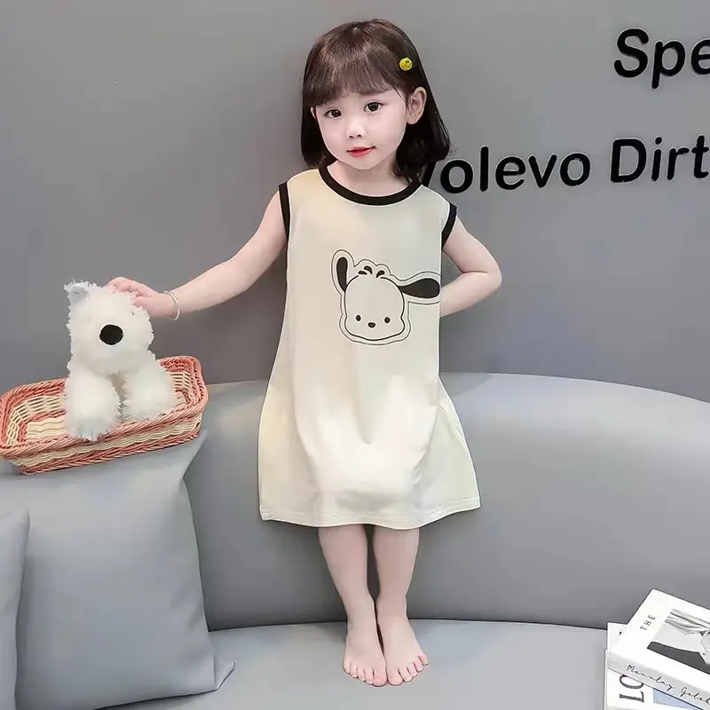 Girls Modal Home Dress Baby dress Girls Summer Princess Dress Girls Sleeveless Vest Nightdress Thin — feature 8