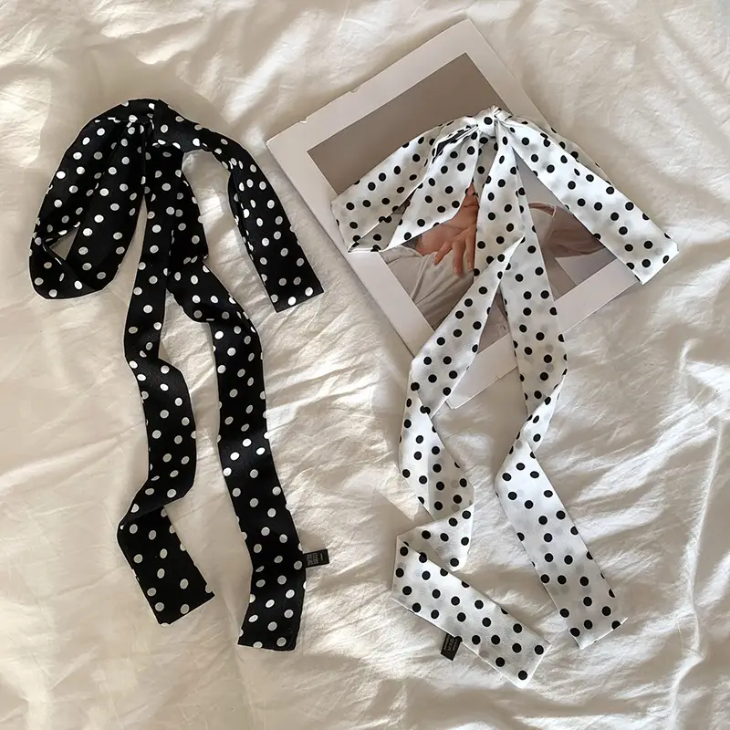 Women's Silk Wave Point Scarf with Tie Ribbon Belt - Image 5