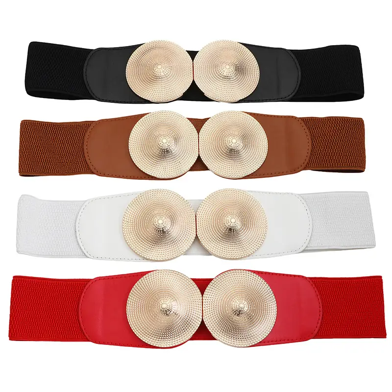 Women's Decorative Elastic Waist Buckles Belt — feature 37