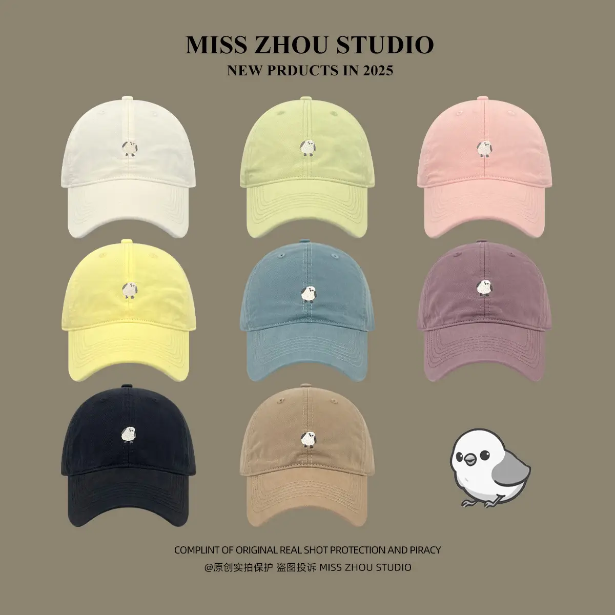 Miss Zhou Bird Cap for Girls Women Tan 2025 - Image 9