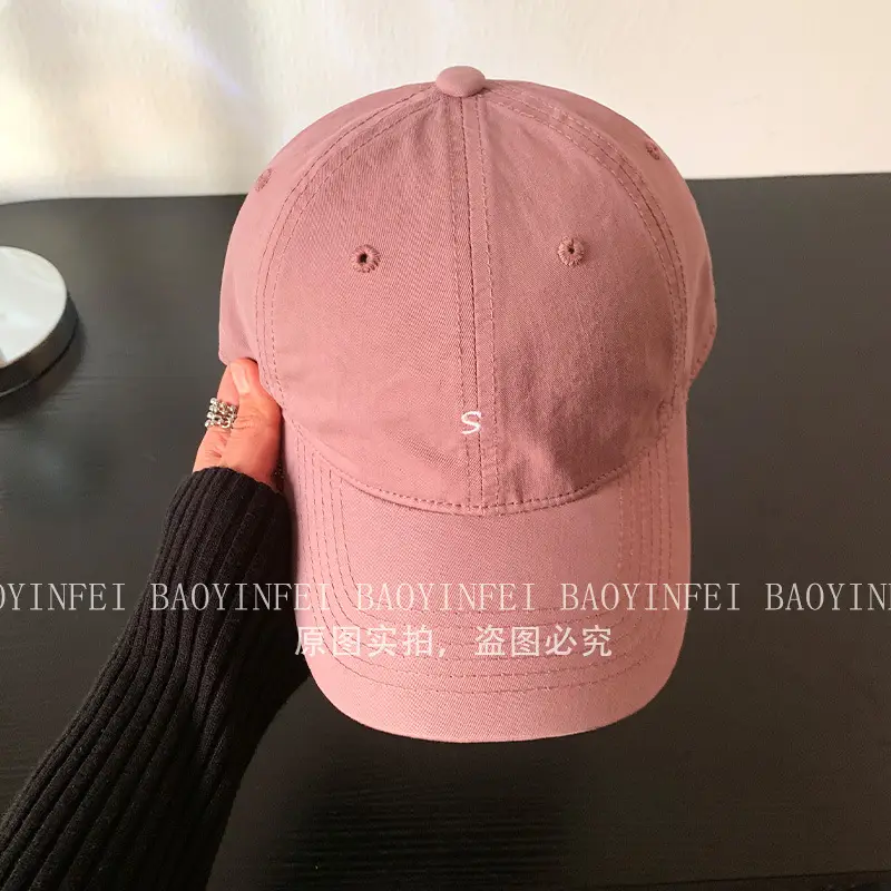 Letter Pink Baseball Cap Women Soft Wide Brim - Image 8