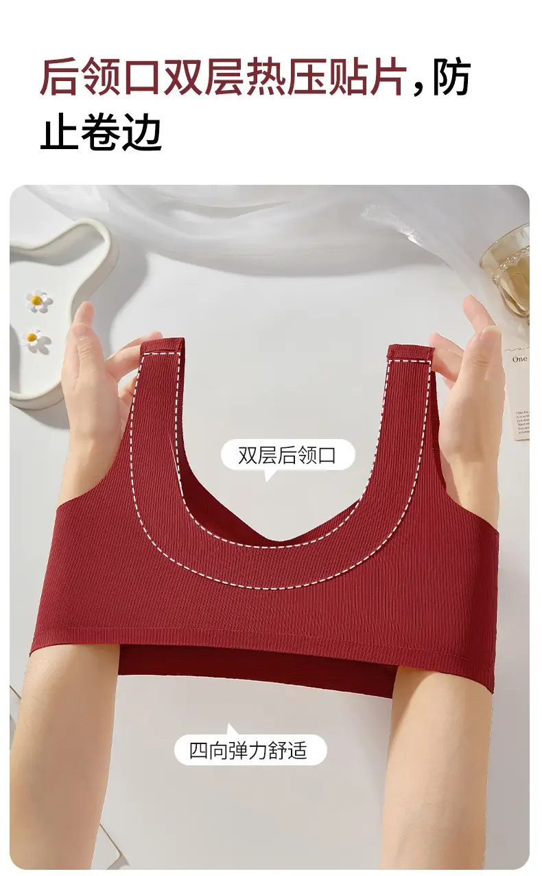 Red Underwear Women's Big Chest Showing Small Gather-up Accessory Bra 2025 — feature 10