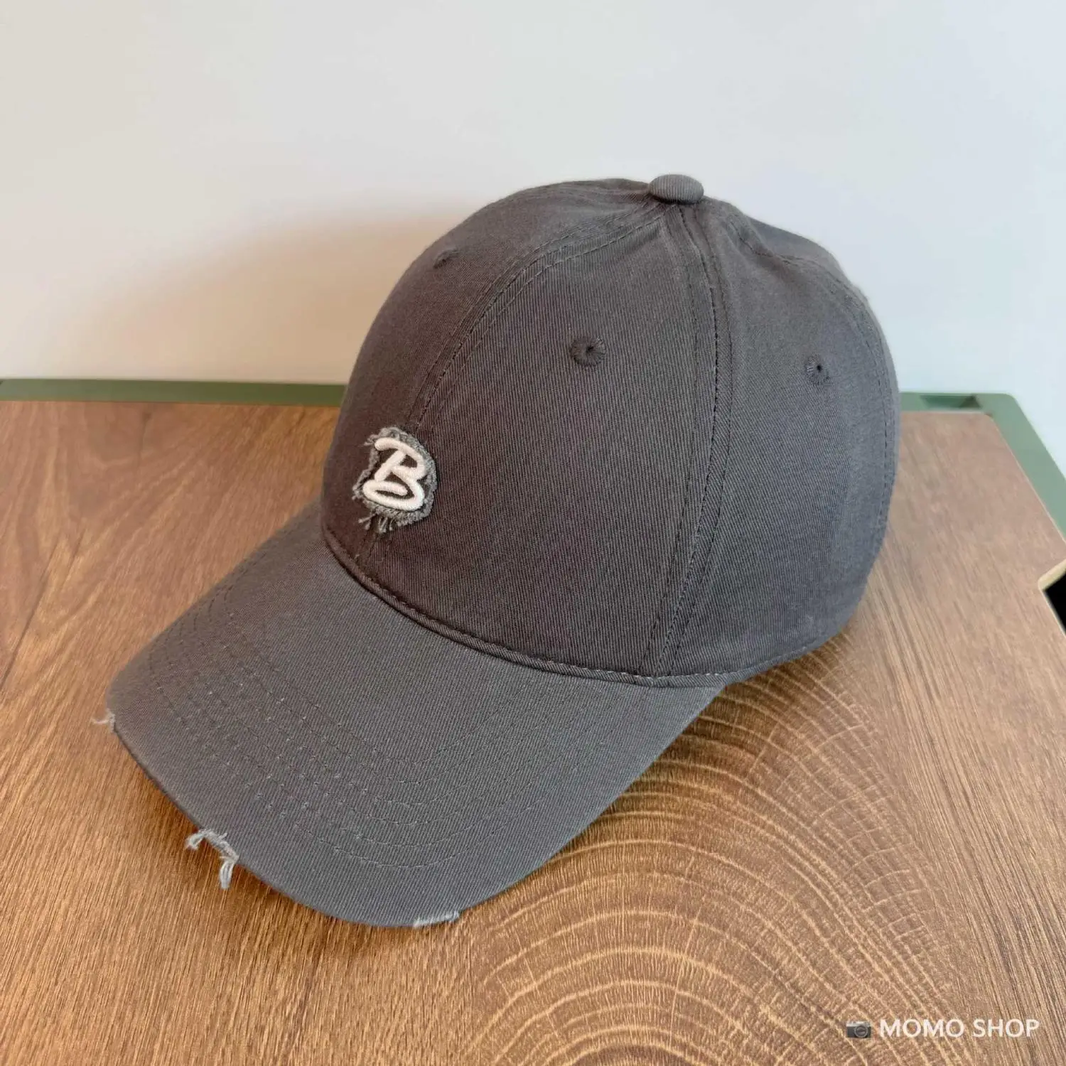 Vintage B-Brave Gray Baseball Cap with Wide Brim - Image 13