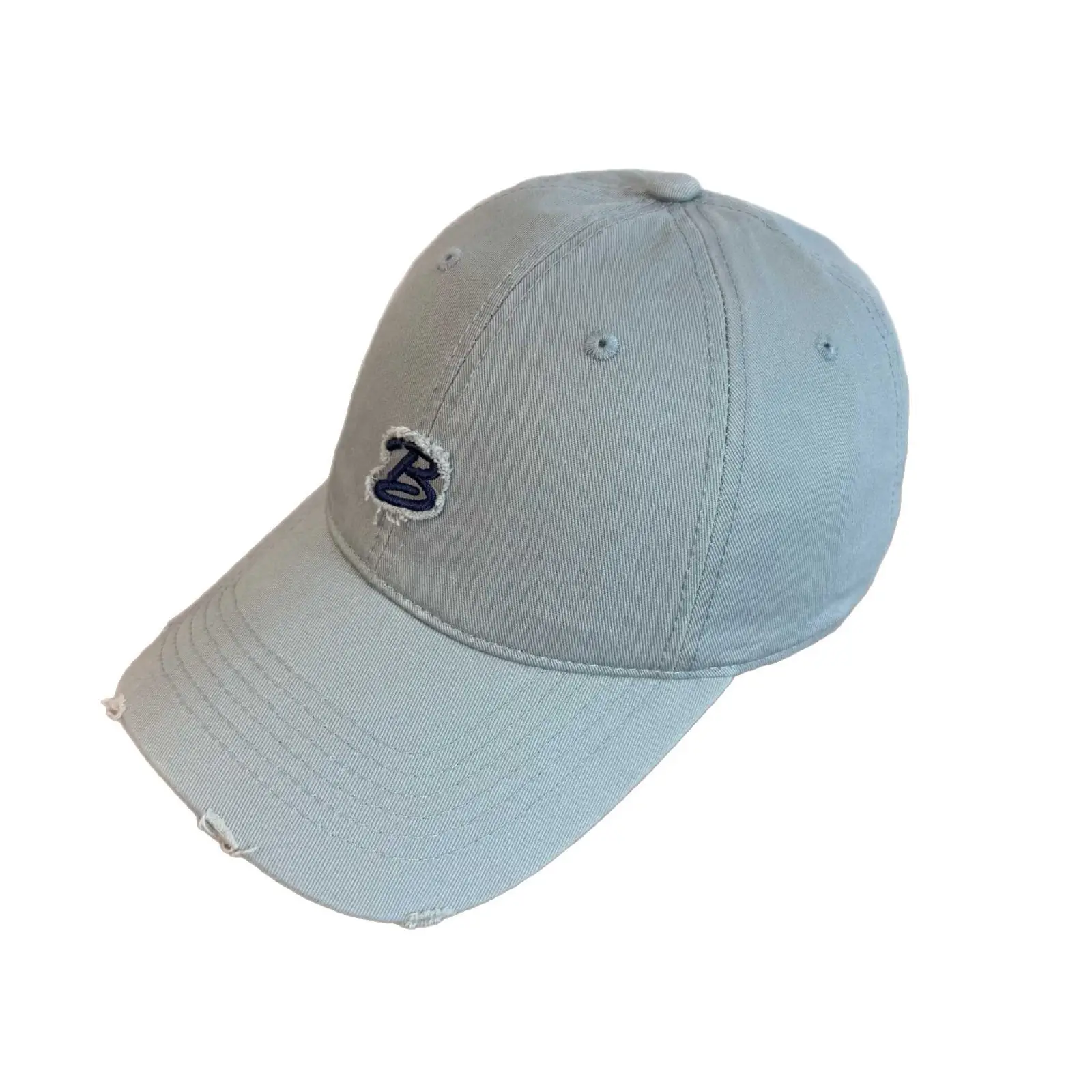 Vintage B-Brave Gray Baseball Cap with Wide Brim - Image 14
