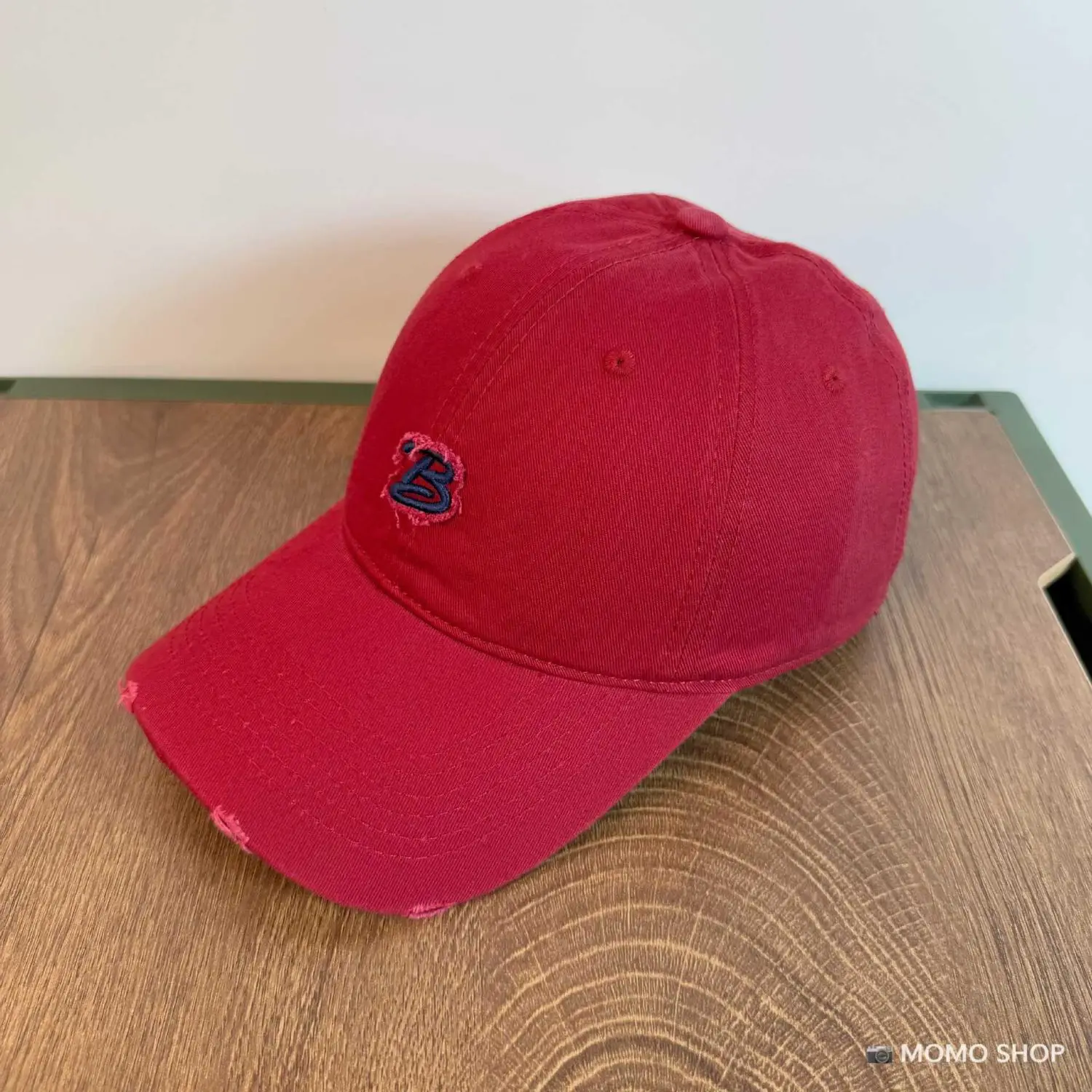 Vintage B-Brave Gray Baseball Cap with Wide Brim — feature 16