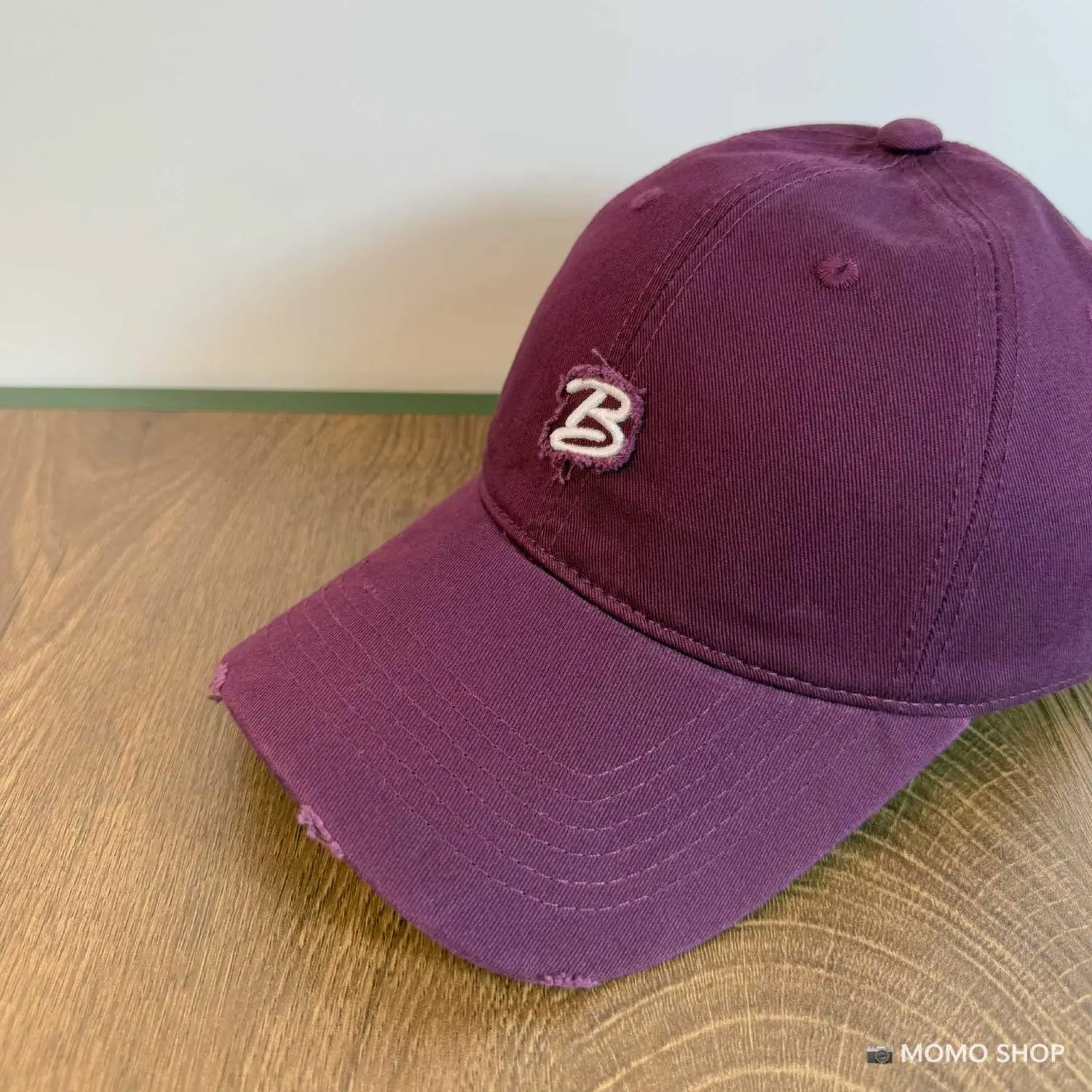 Vintage B-Brave Gray Baseball Cap with Wide Brim — feature 19