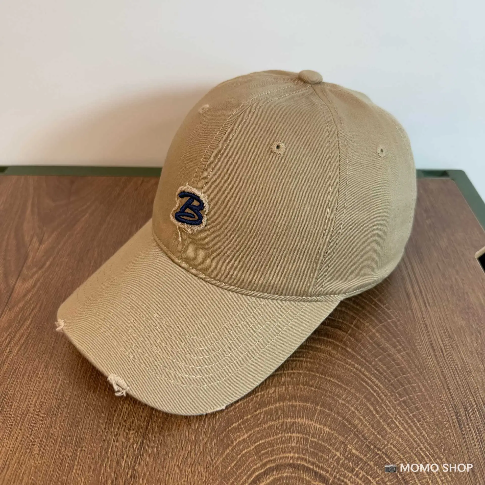 Vintage B-Brave Gray Baseball Cap with Wide Brim - Image 3