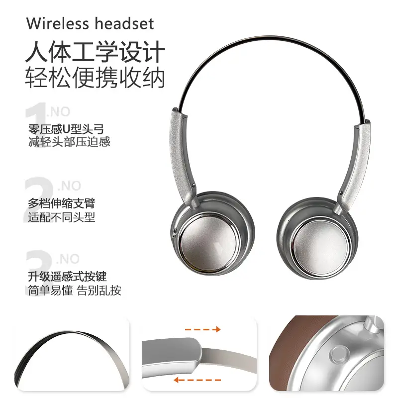 2025 Retro Metal Wireless Bluetooth Headphones Black - Image 6