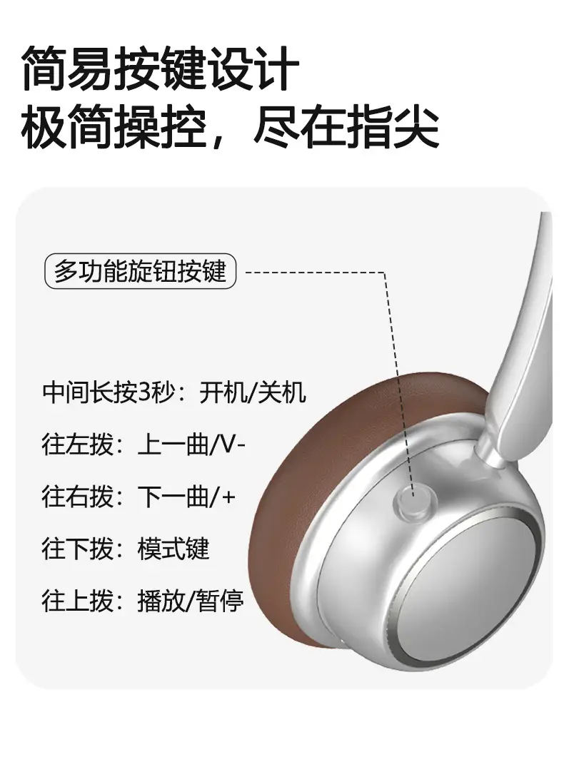 2025 Retro Metal Wireless Bluetooth Headphones Black β feature 10