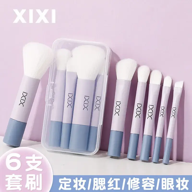 Xixi 6-Piece Mini Makeup Brush Set for Beginners