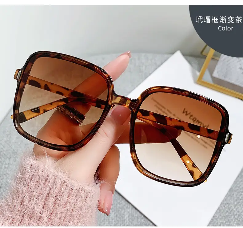Men Women Square Frame UV400 Sunglasses Black — feature 11