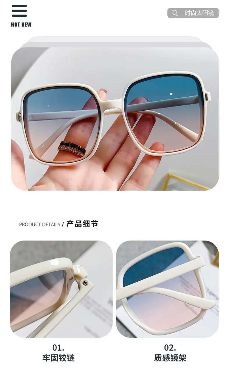 Men Women Square Frame UV400 Sunglasses Black — feature 4