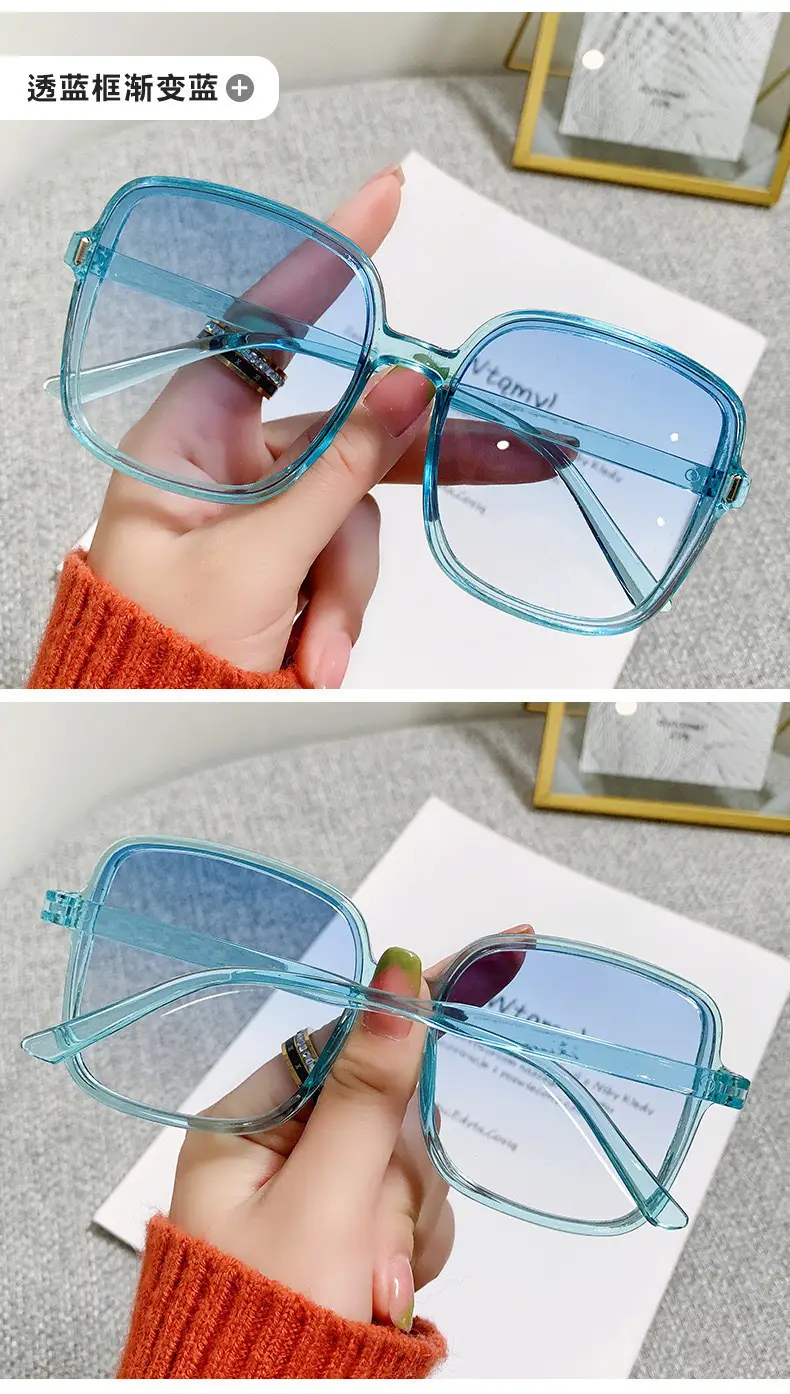 Men Women Square Frame UV400 Sunglasses Black — feature 6