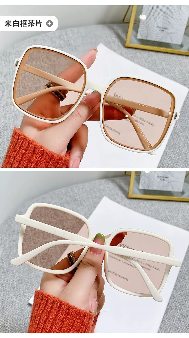 Men Women Square Frame UV400 Sunglasses Black — feature 7