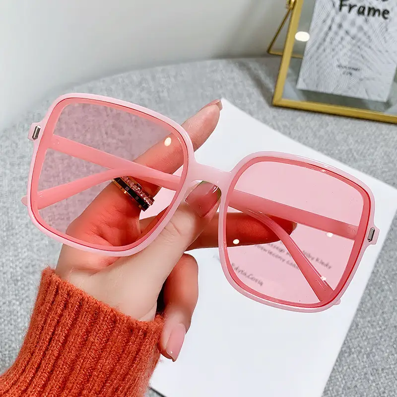 Men Women Square Frame UV400 Sunglasses Black