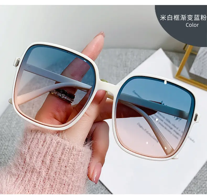 Men Women Square Frame UV400 Sunglasses Black