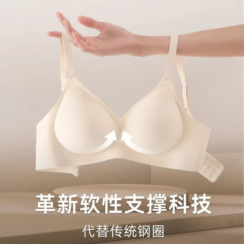 Underwear Girl's Small Chest Gathering Upper Support Anti-sagging Soft Support Anti-outward Expansion Non-steel Rings Collapsed Auxilary Breast Show Large Bra