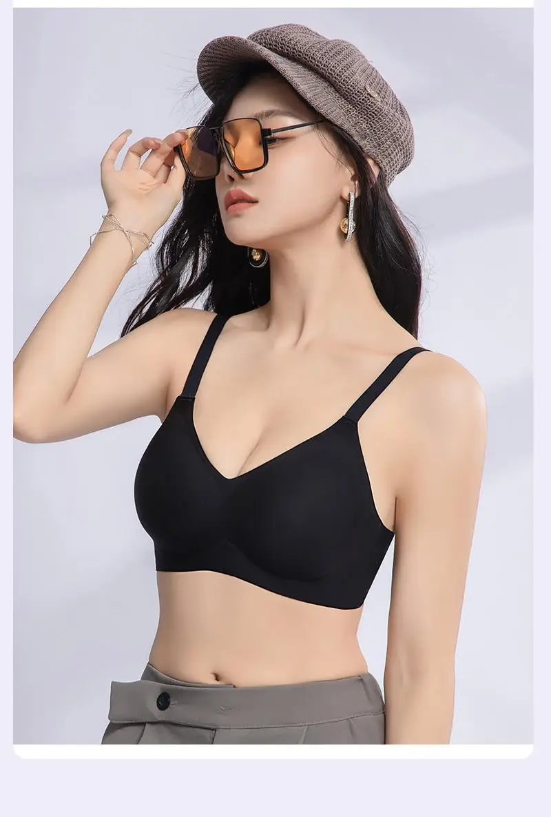 Underwear Girl's Small Chest Gathering Upper Support Anti-sagging Soft Support Anti-outward Expansion Non-steel Rings Collapsed Auxilary Breast Show Large Bra — feature 23