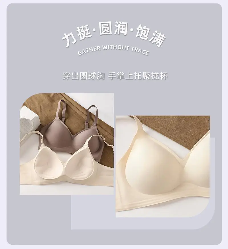 Underwear Girl's Small Chest Gathering Upper Support Anti-sagging Soft Support Anti-outward Expansion Non-steel Rings Collapsed Auxilary Breast Show Large Bra — feature 4