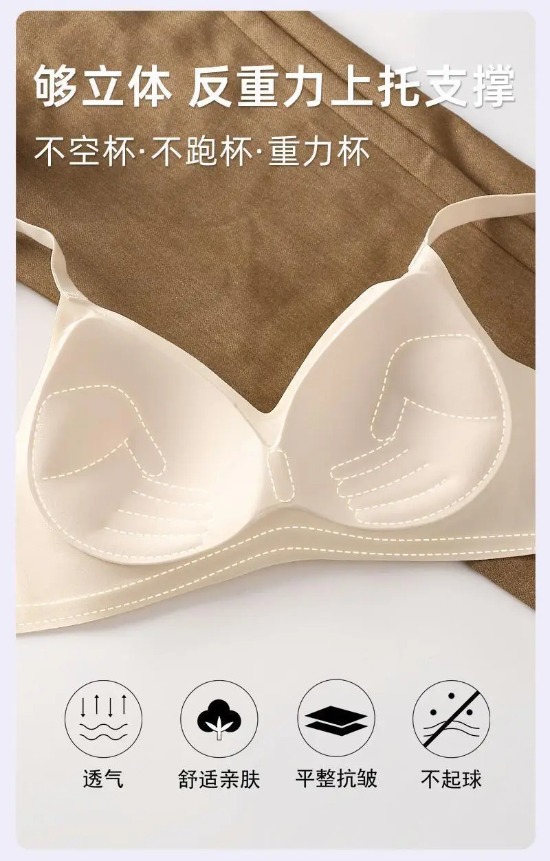 Underwear Girl's Small Chest Gathering Upper Support Anti-sagging Soft Support Anti-outward Expansion Non-steel Rings Collapsed Auxilary Breast Show Large Bra — feature 7