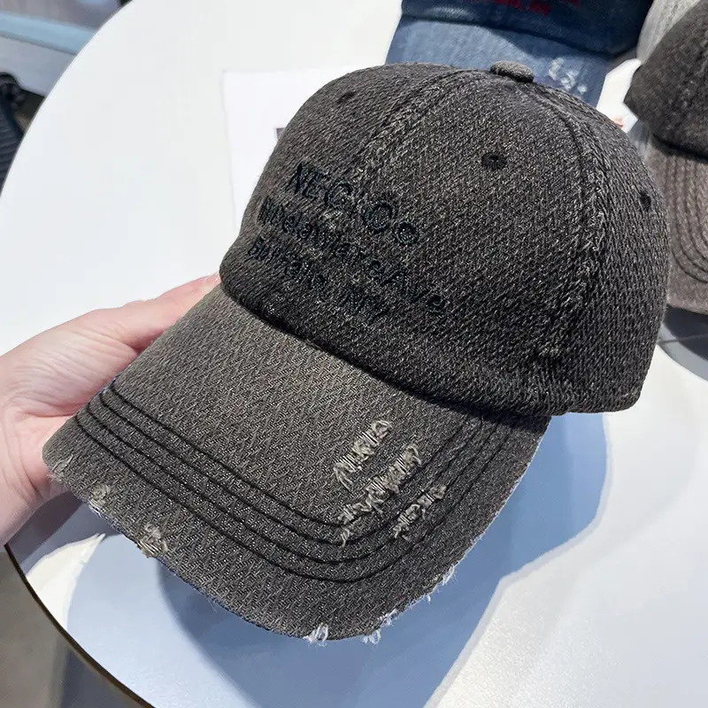 Vintage Letter Embroidered Denim Cap for Men Women - Image 8