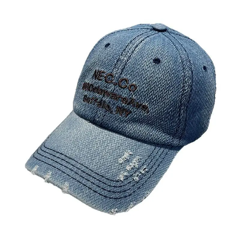 Vintage Letter Embroidered Denim Cap for Men Women - Image 10