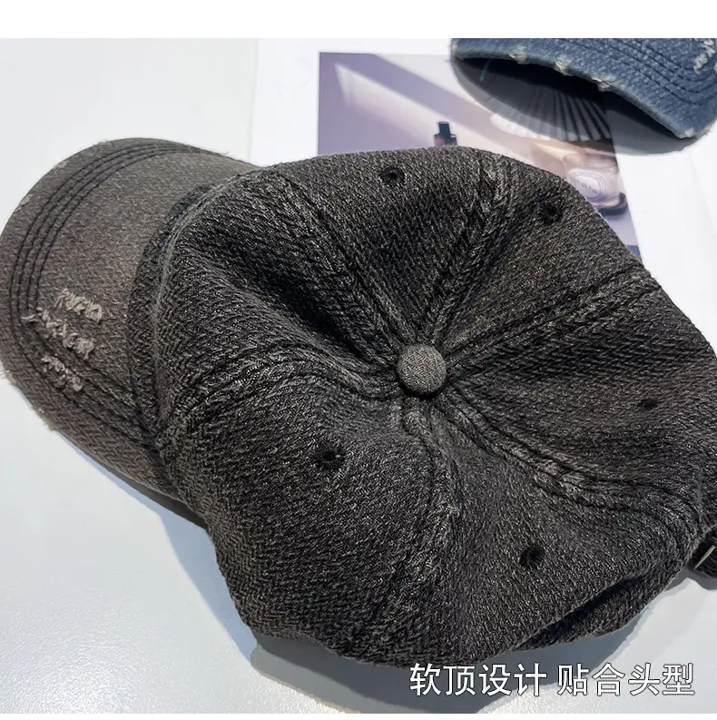 Vintage Letter Embroidered Denim Cap for Men Women — feature 10