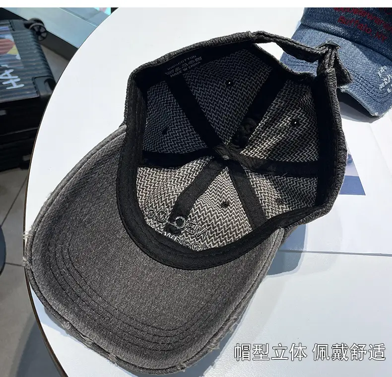 Vintage Letter Embroidered Denim Cap for Men Women — feature 11