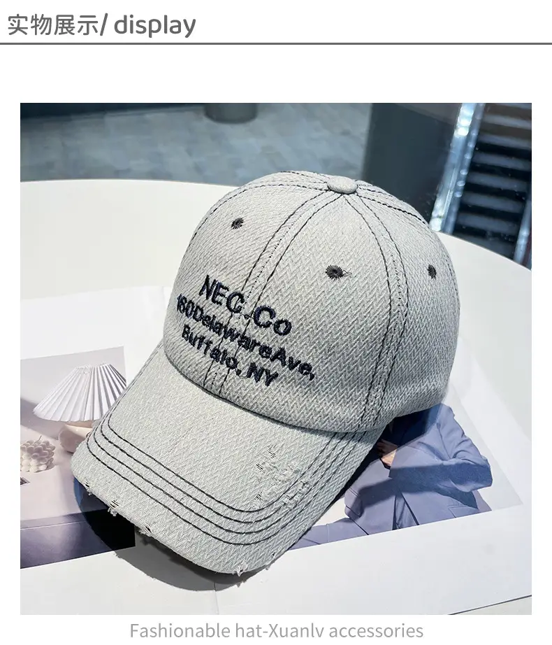 Vintage Letter Embroidered Denim Cap for Men Women — feature 4