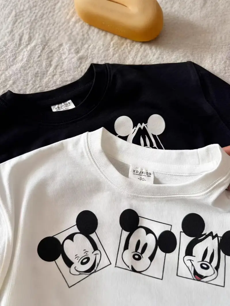 Children's Mickey Mouse Long Sleeve T-Shirt White Black - Image 6