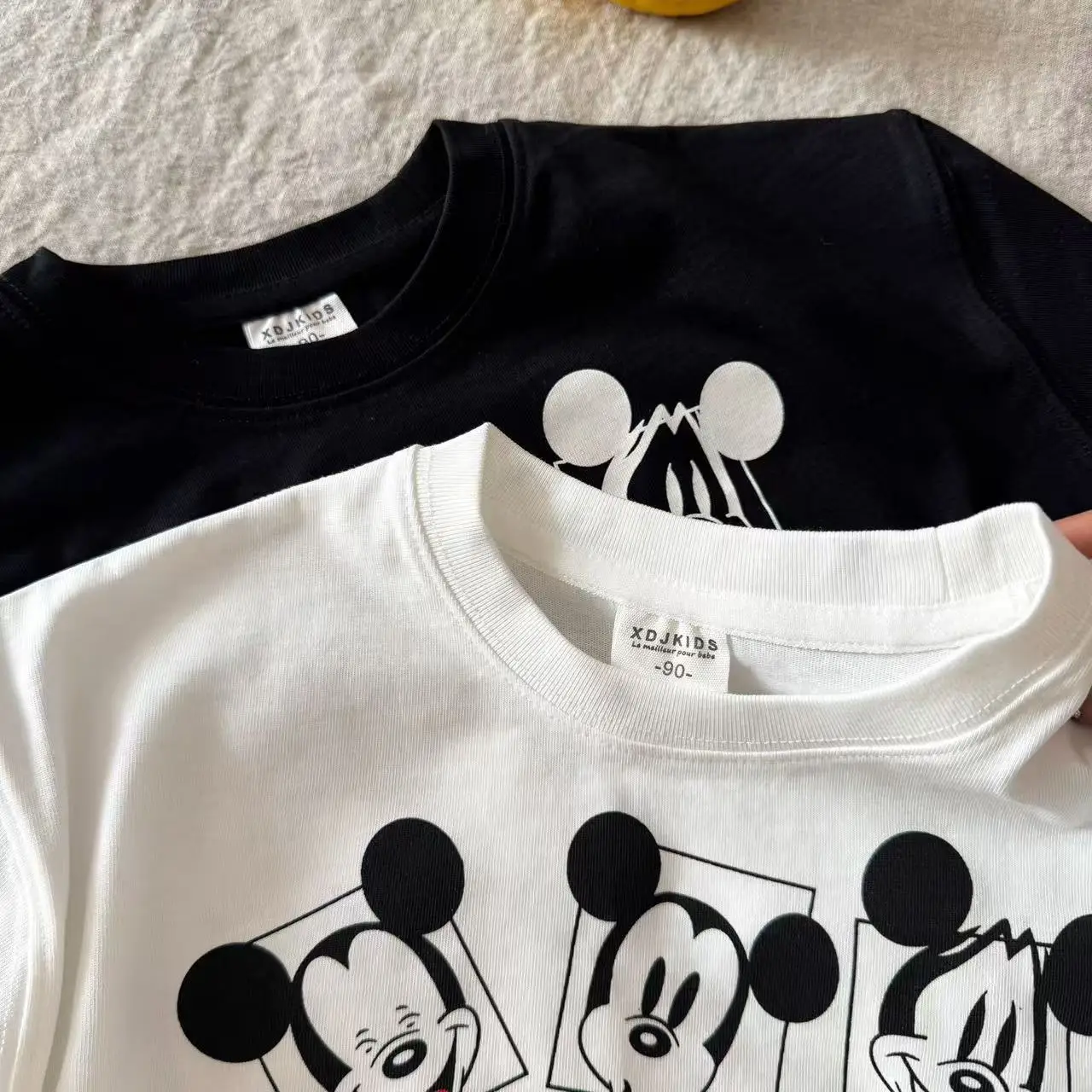 Children's Mickey Mouse Long Sleeve T-Shirt White Black — feature 3