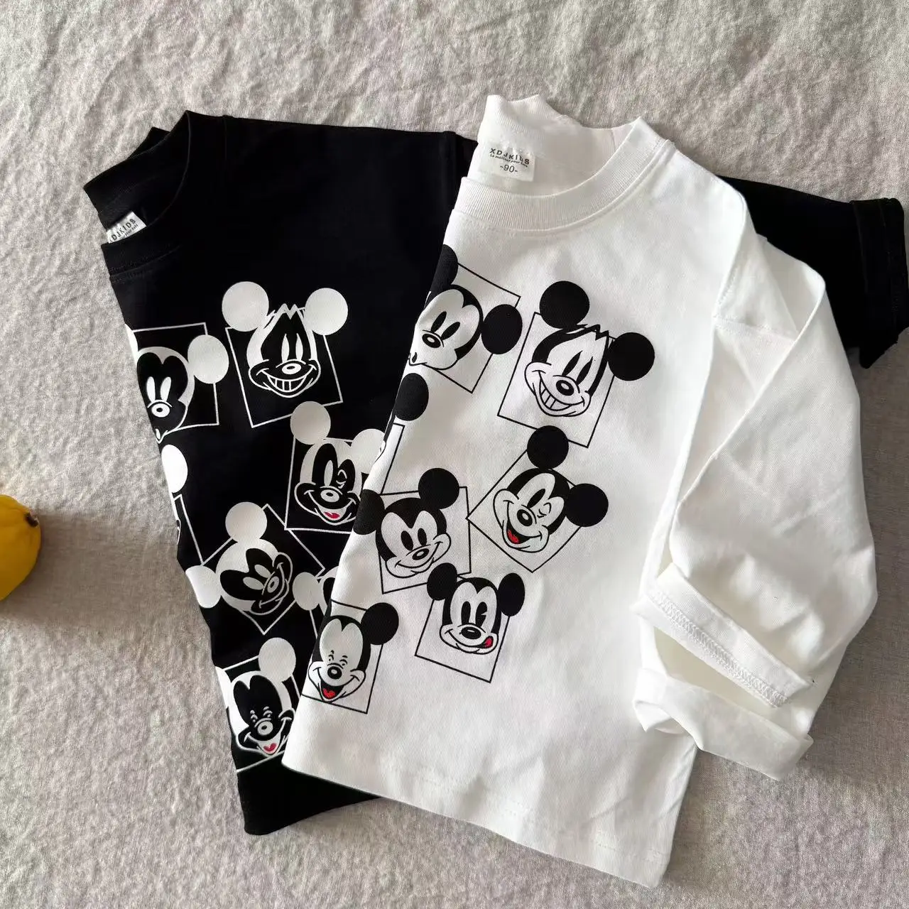 Children's Mickey Mouse Long Sleeve T-Shirt White Black — feature 7