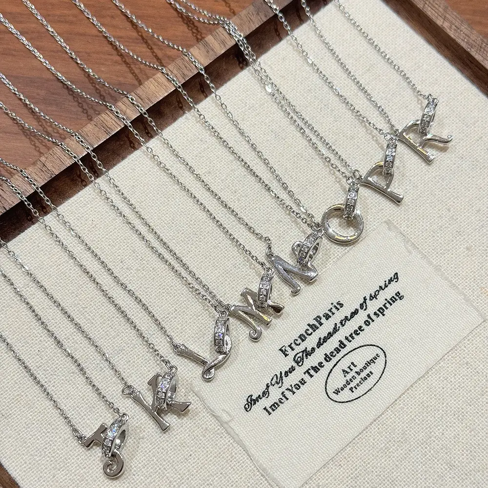 26-Letter Diamond Encrusted Necklace for Women - Image 28