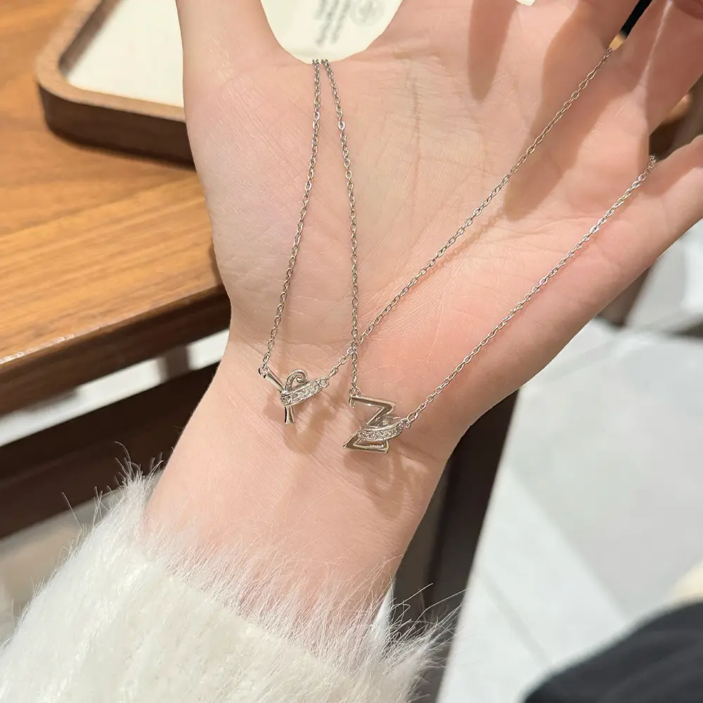 26-Letter Diamond Encrusted Necklace for Women — feature 11