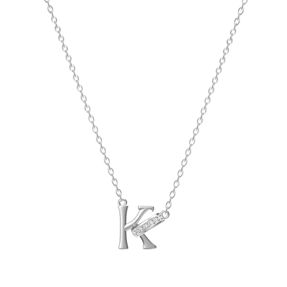 26-Letter Diamond Encrusted Necklace for Women - Image 11