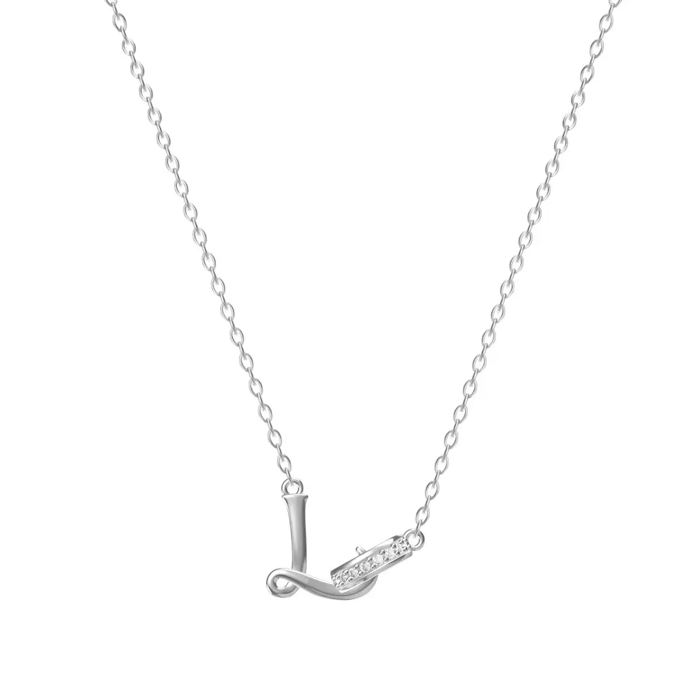 26-Letter Diamond Encrusted Necklace for Women - Image 12