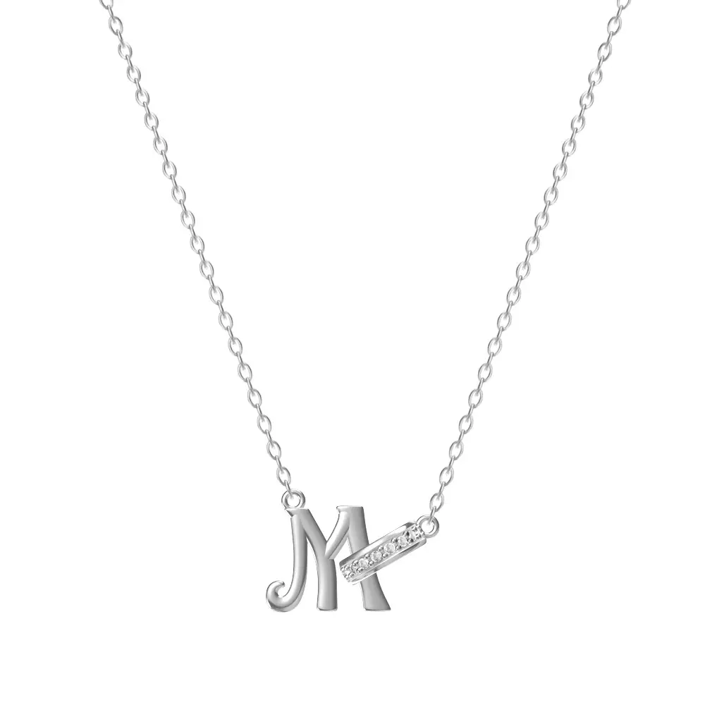 26-Letter Diamond Encrusted Necklace for Women - Image 13