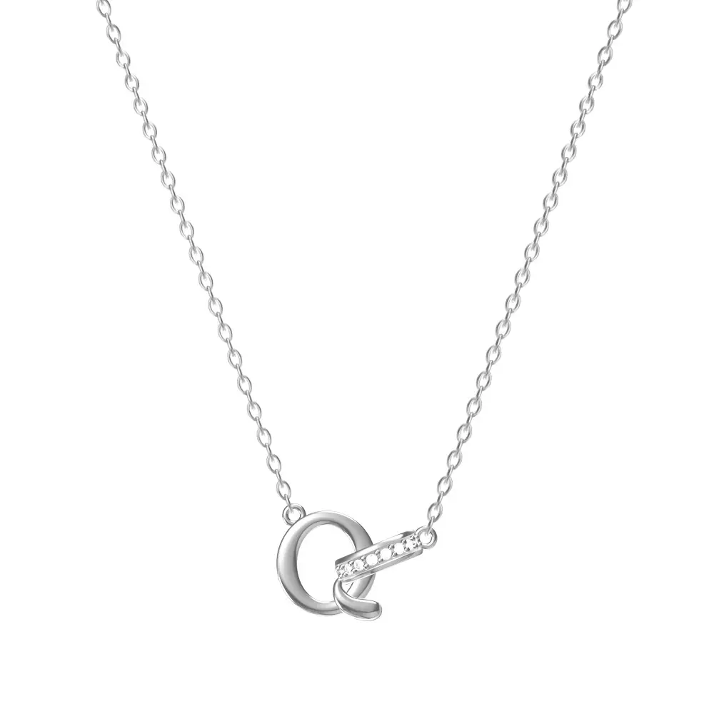 26-Letter Diamond Encrusted Necklace for Women - Image 17