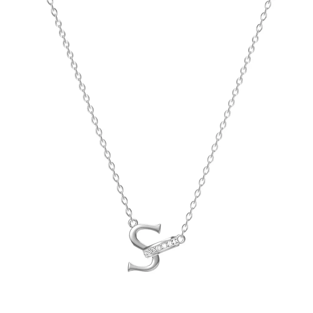 26-Letter Diamond Encrusted Necklace for Women - Image 19