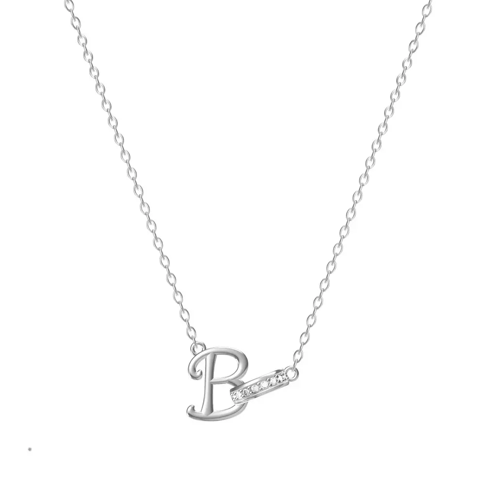 26-Letter Diamond Encrusted Necklace for Women - Image 2
