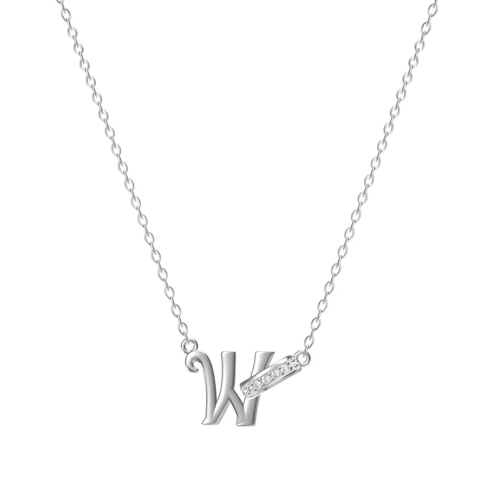 26-Letter Diamond Encrusted Necklace for Women - Image 23