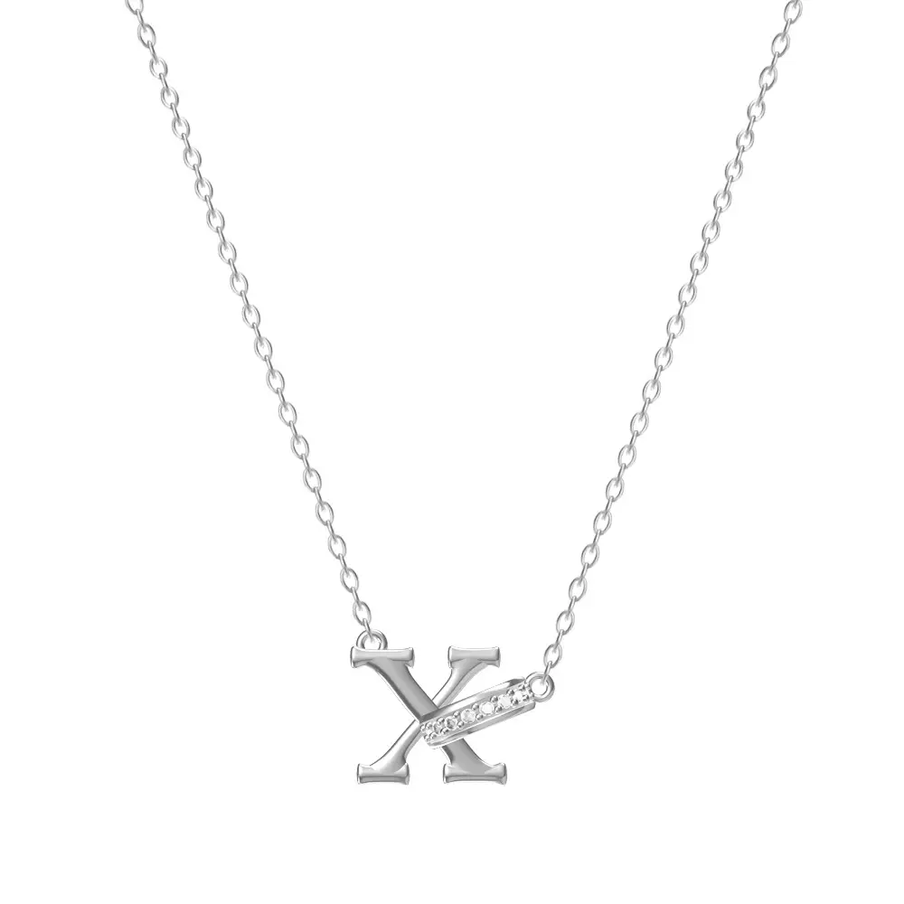 26-Letter Diamond Encrusted Necklace for Women - Image 24