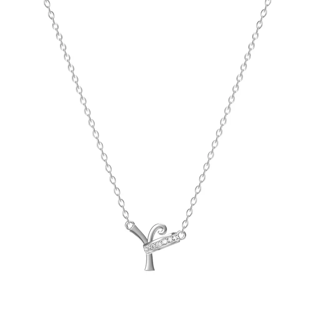26-Letter Diamond Encrusted Necklace for Women - Image 25