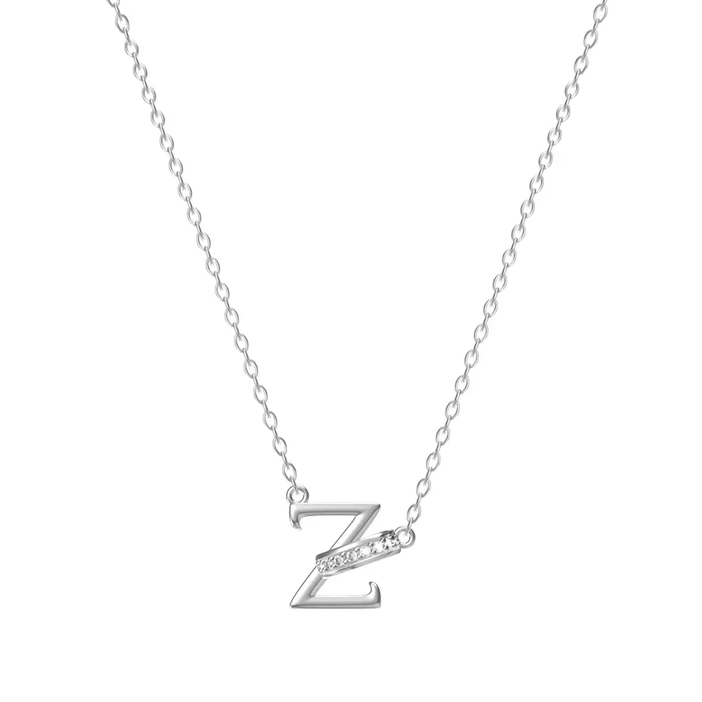 26-Letter Diamond Encrusted Necklace for Women - Image 26